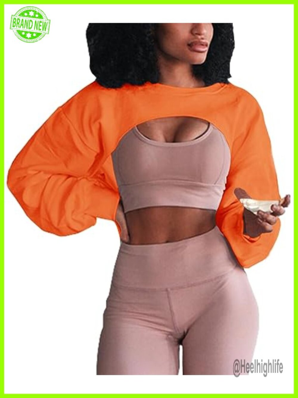 Cropped Crewneck Long Sleeve Pullover Sweatshirt Loose Fit Workout Gym Top